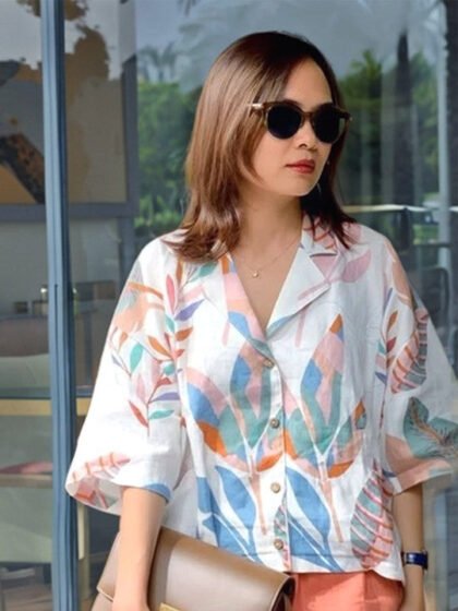 The Lifestyle Co Floral Printed Shirt Style Top