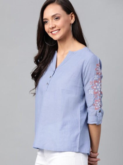 Blue Pure Cotton Top