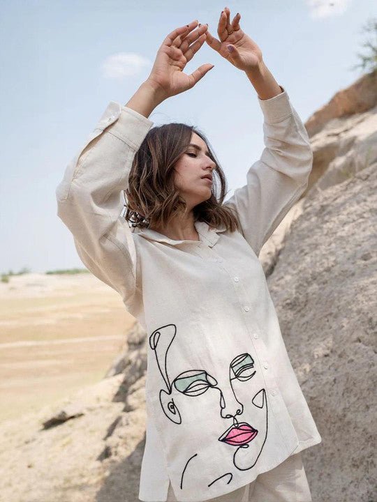 Embroidered Shirt With Trouser Co-Ords - Image 4