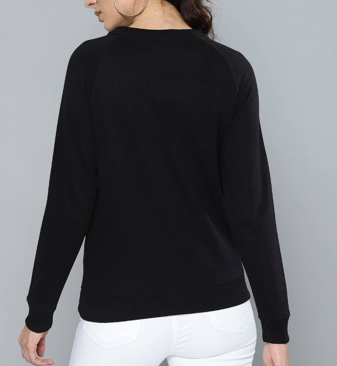 Women Black Sequinned Sweatshirt - Image 2