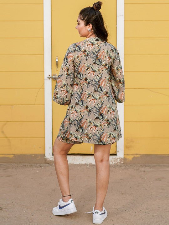 Tropical Printed Shrug With Shorts - Image 3