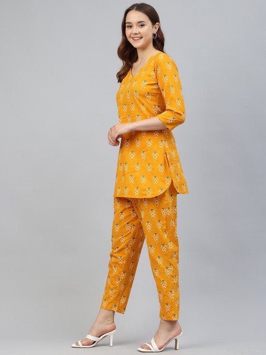Ethnic Motifs Printed Pure Cotton Co-Ords - Image 2