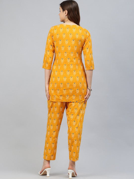 Ethnic Motifs Printed Pure Cotton Co-Ords - Image 3