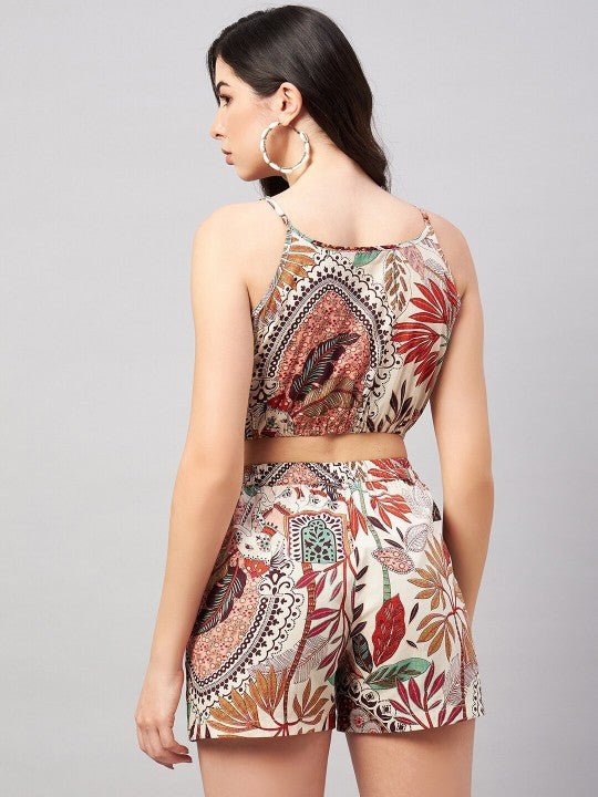 Ethnic Motifs Printed Pure Cotton Top With Shorts & Jacket - Image 3