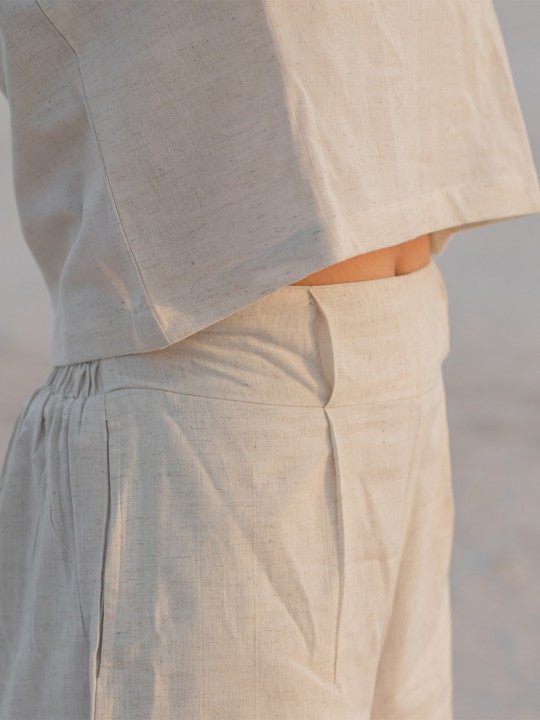 Round Neck Pure Cotton Top With Palazzo Co-Ords - Image 3