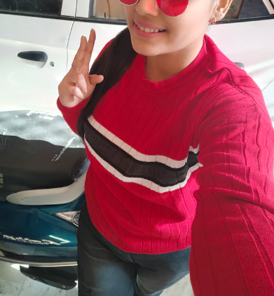 Women Acrylic Red & White Self-Striped Pullover Sweater - Image 6