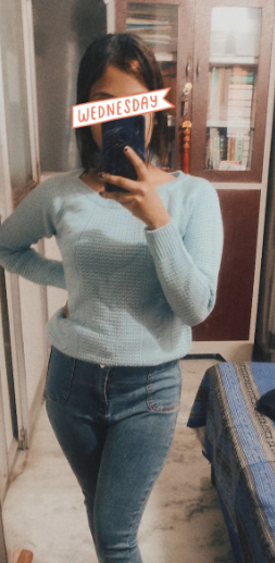 Women Blue Self-Design Sweater - Image 5