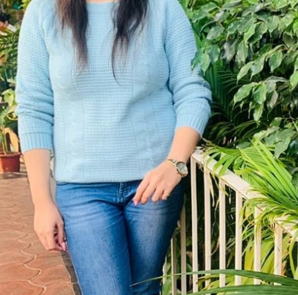 Women Blue Self-Design Sweater - Image 7