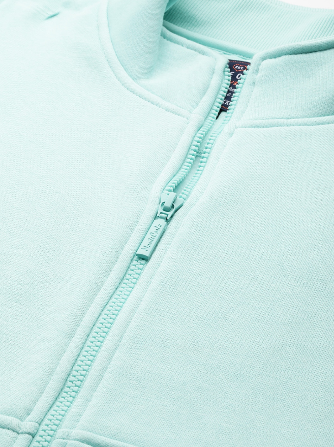 Women Blue Solid Sweatshirt - Image 3