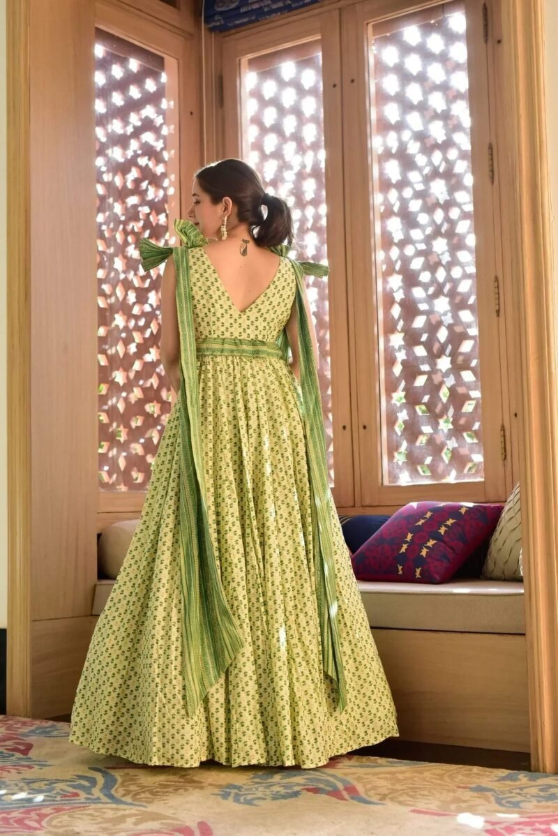 Yasmin green bow maxi - Image 5