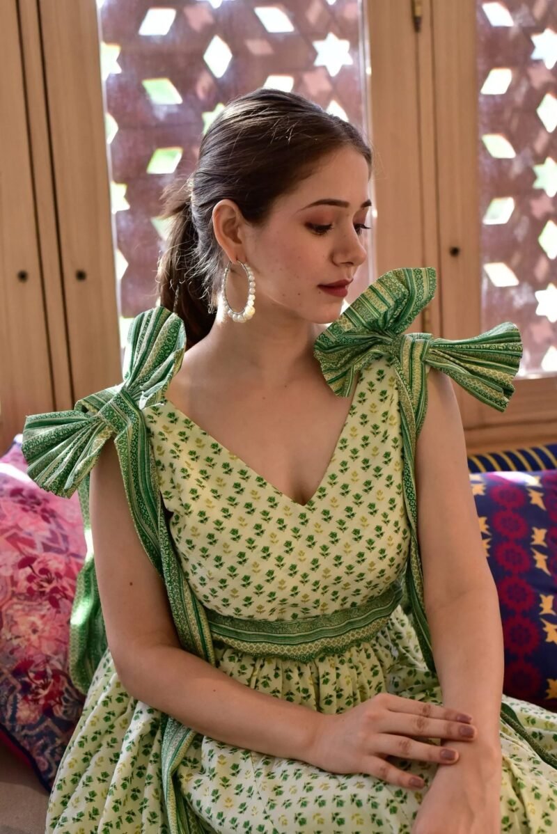 Yasmin green bow maxi - Image 3