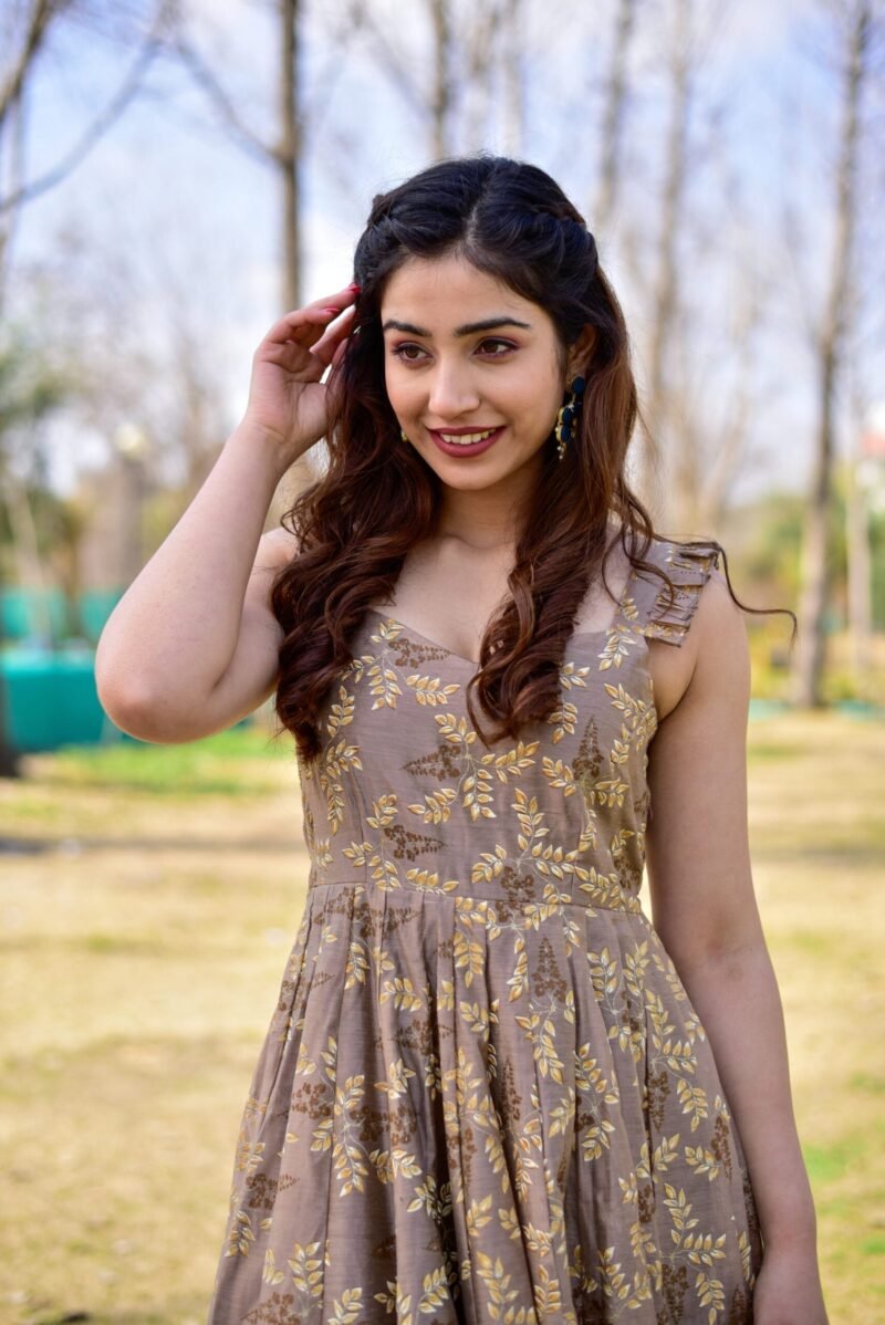 casper brown chanderi dress - Image 2