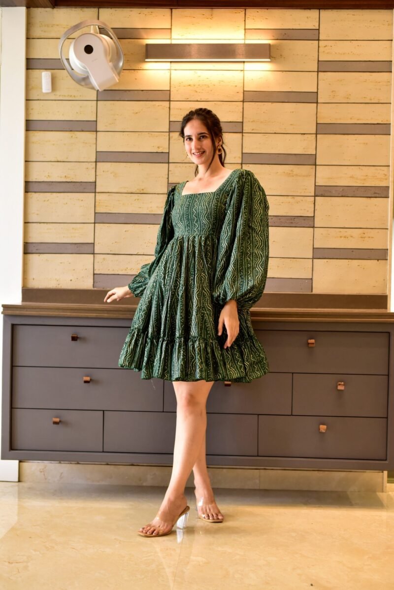 green anchal muslin dress - Image 5