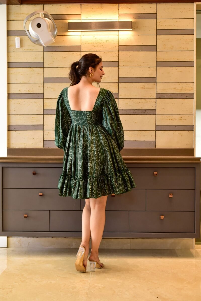 green anchal muslin dress - Image 3
