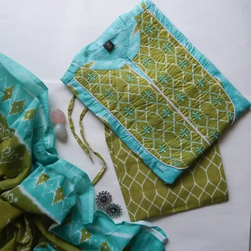 KesariyaVanity Elegant Ikkat Cotton Suit Set - DEAL - Image 2