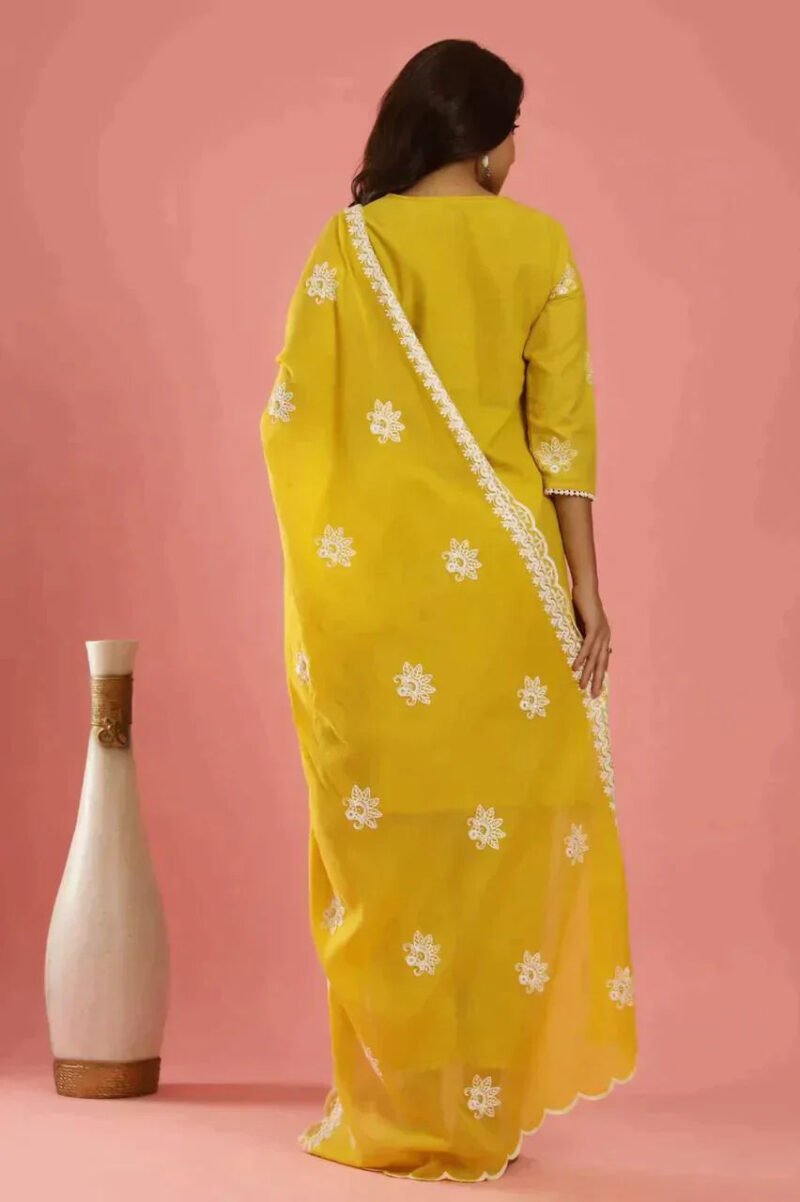 KesariyaVanity Sunshine Yellow Handwork Suit Set - DEAL - Image 3