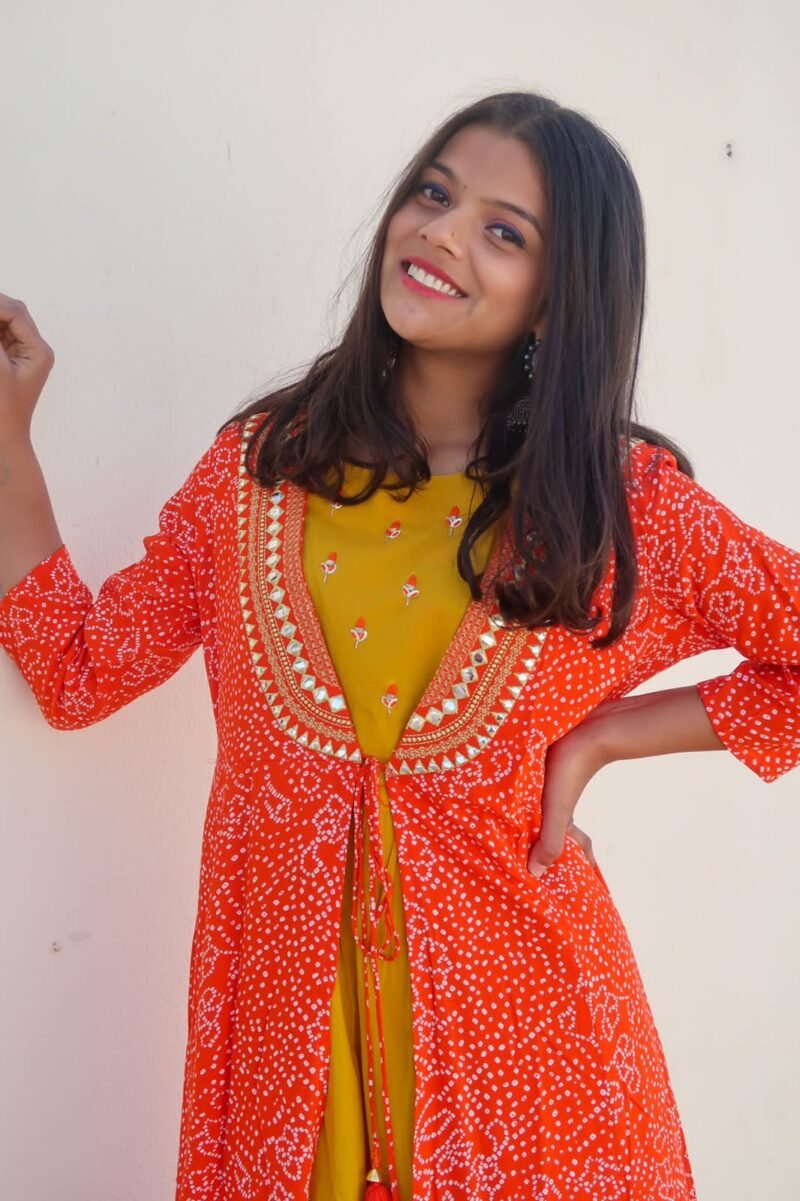 KesariyaVanity Must Have Festive Ready Bandhej Gown Suit - DEAL - Image 3