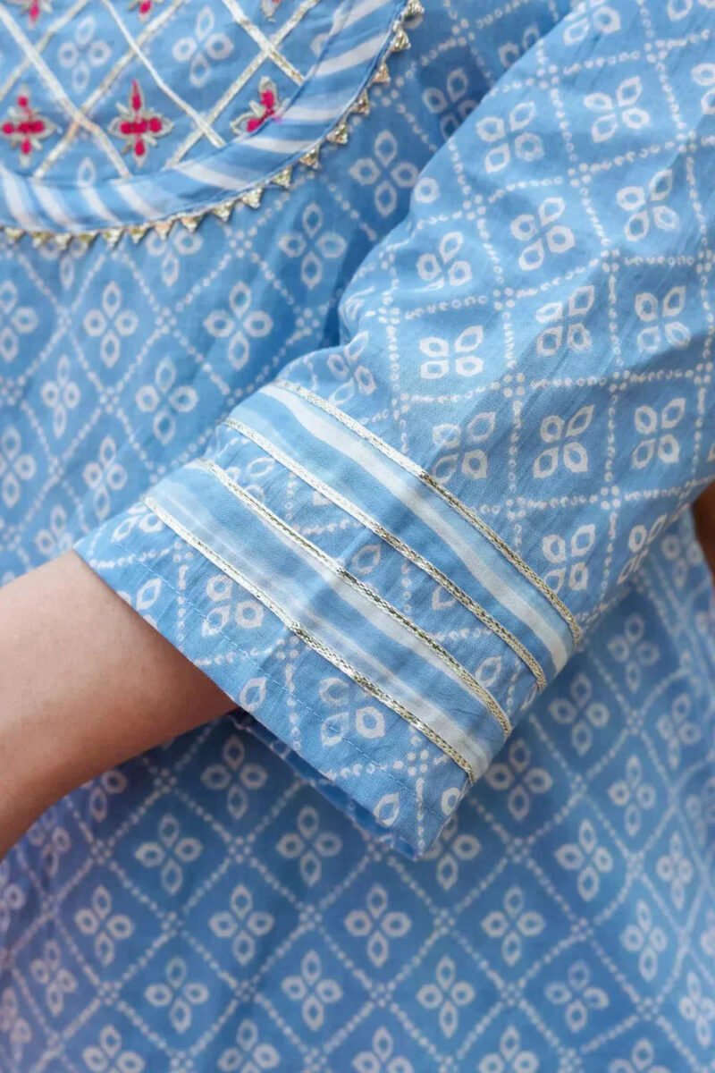 Powder Blue Breathable Relaxing Fit Cotton Suit (3 piece) - Image 2