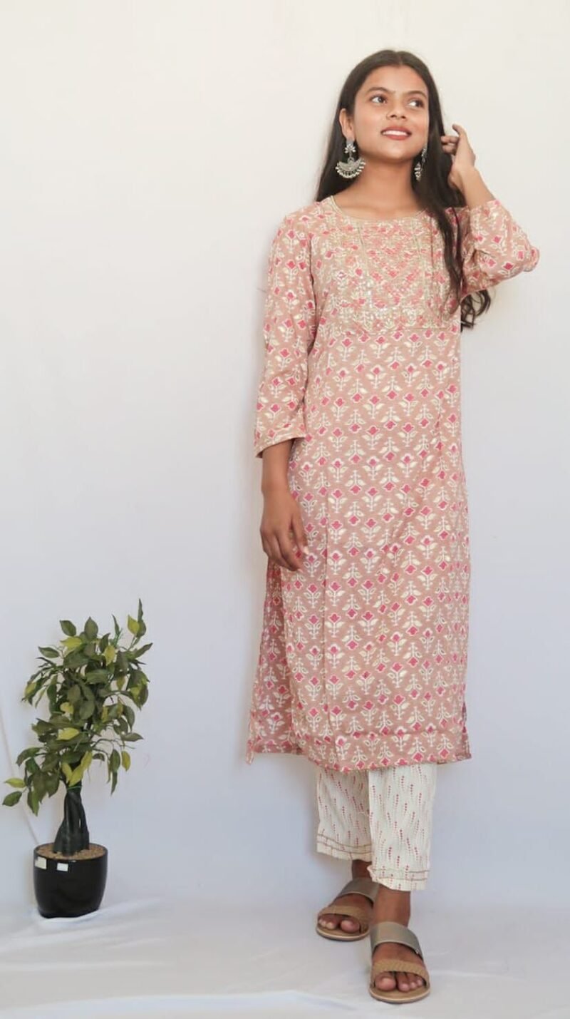 SALE: Soft Pink Latte Sequin Suit Set - Image 4