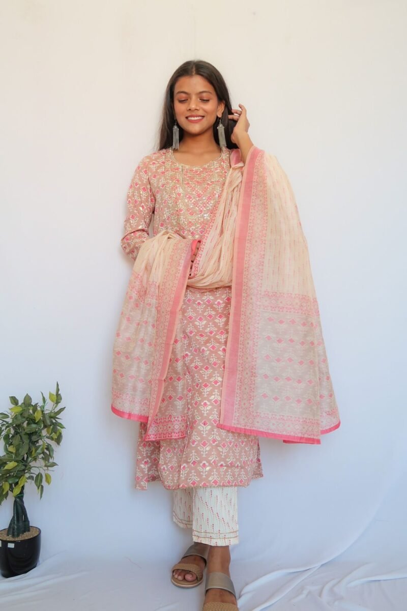 SALE: Soft Pink Latte Sequin Suit Set - Image 2