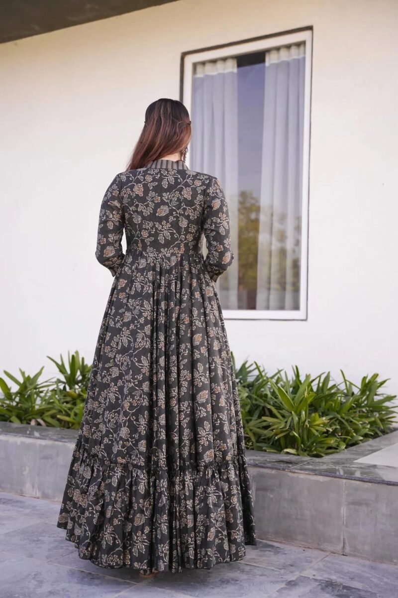 grey croptop palazzo with floral shrug set - Image 6